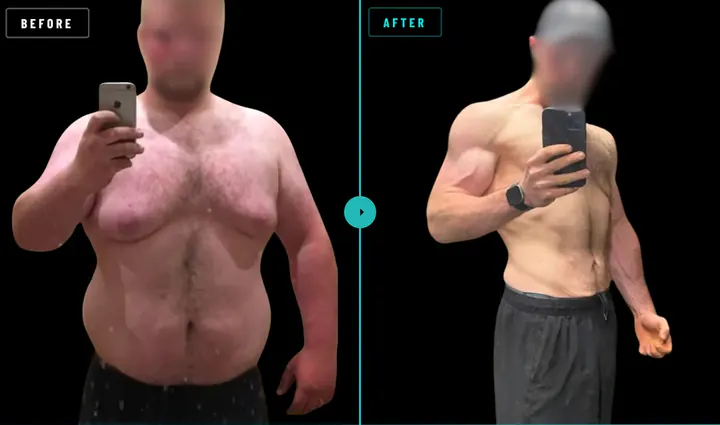 Ciaran, before and after: 75kg lost