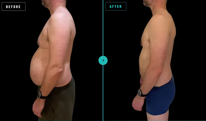 Colm, before and after: 16kg lost in 20 weeks