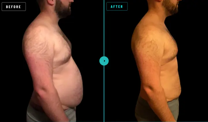 David, before and after: 10kg lost in 12 weeks