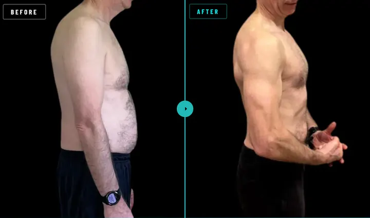 Noel, before and after: 7kg lost in 20 weeks