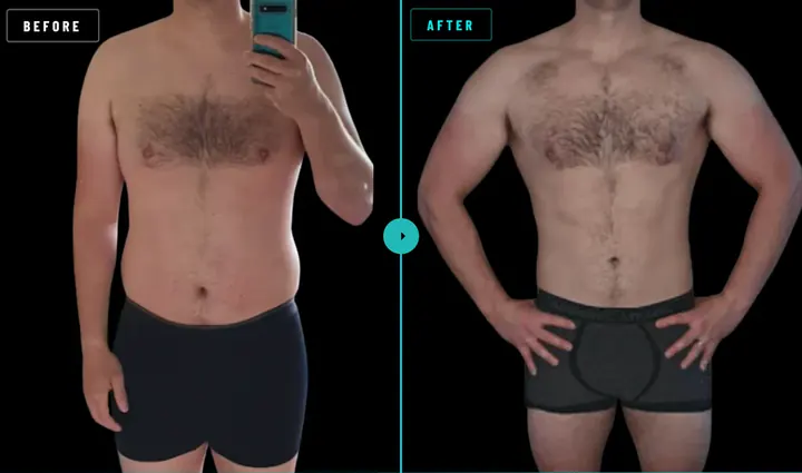 Rory, before and after: 10kg lost in 24 weeks