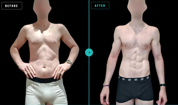 Shane, before and after: 15kg lost in 24 weeks