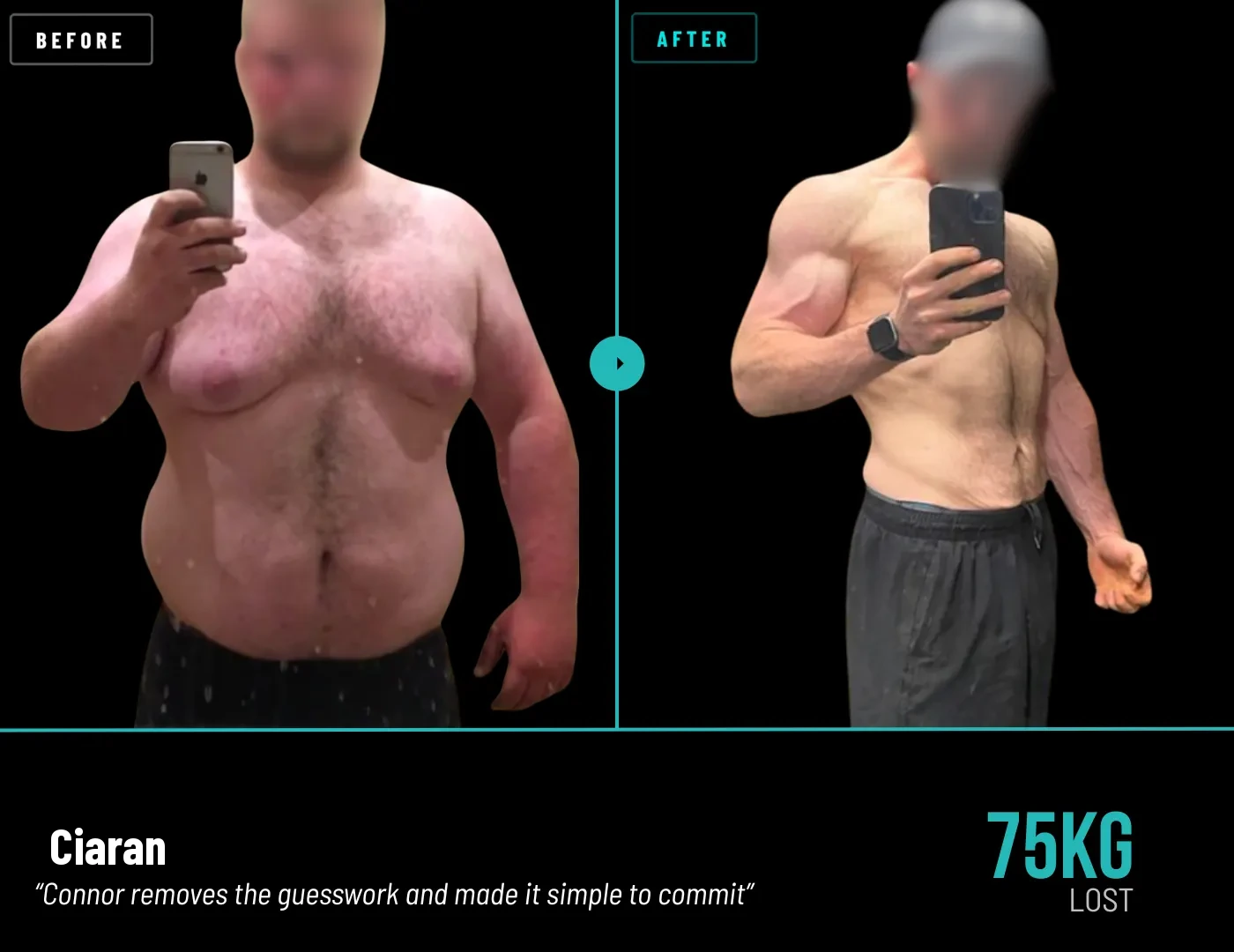 Ciaran. 75kg lost.