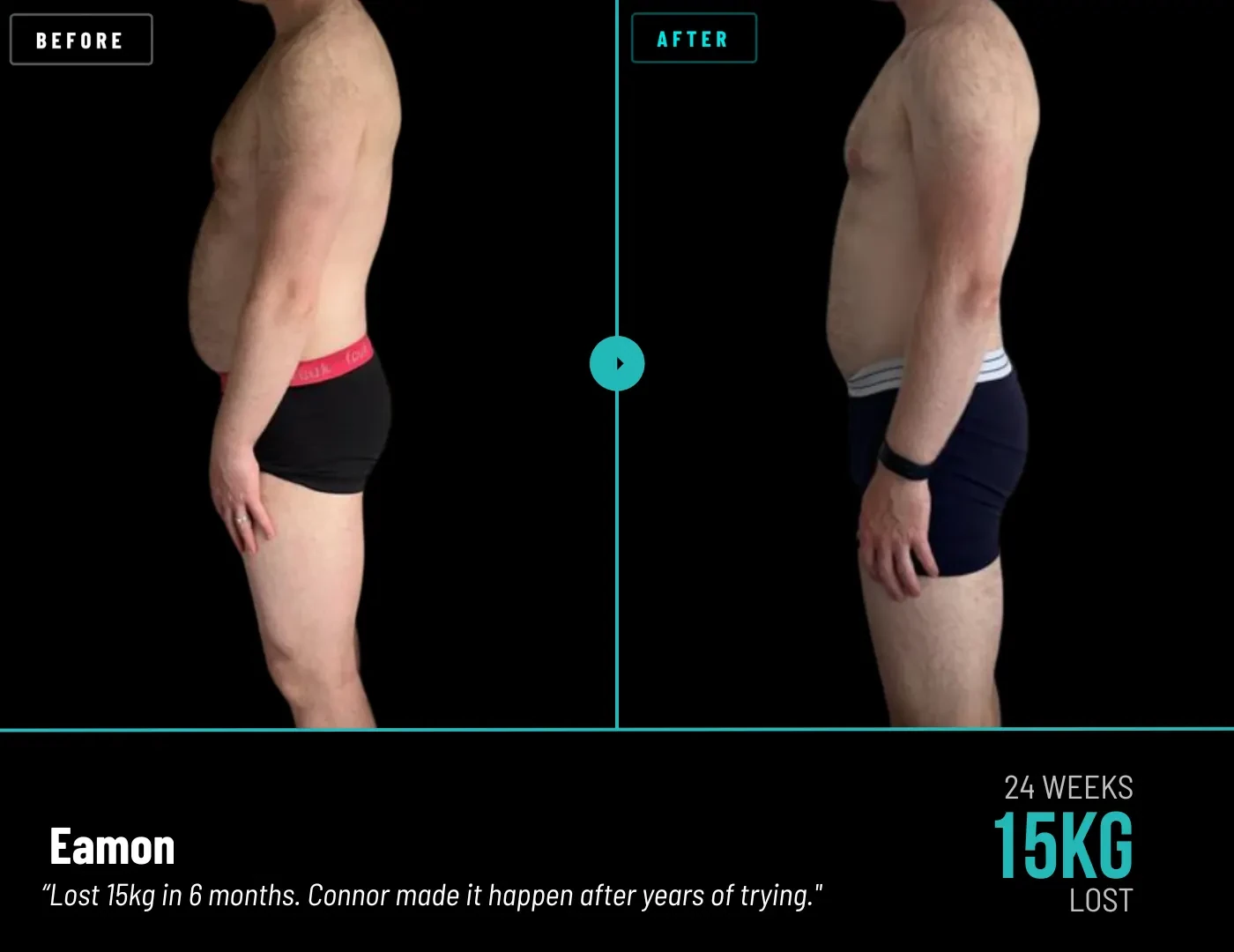 Eamon. 15kg lost in 24 weeks.