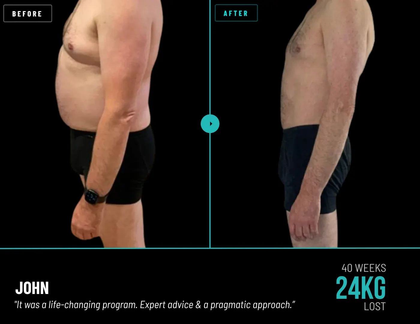 John. 24kg lost in 40 weeks.